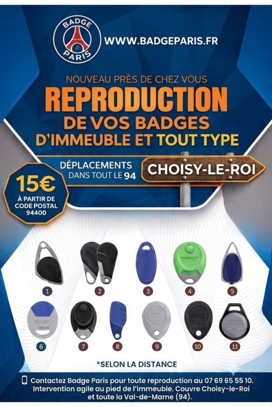 ​copie badge immeuble choisy-le-roi