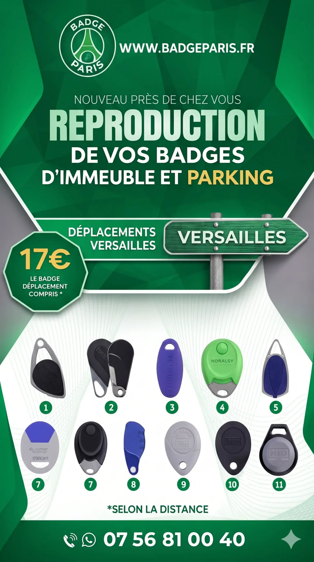 Refaire Badge immeuble sur VERSAILLES