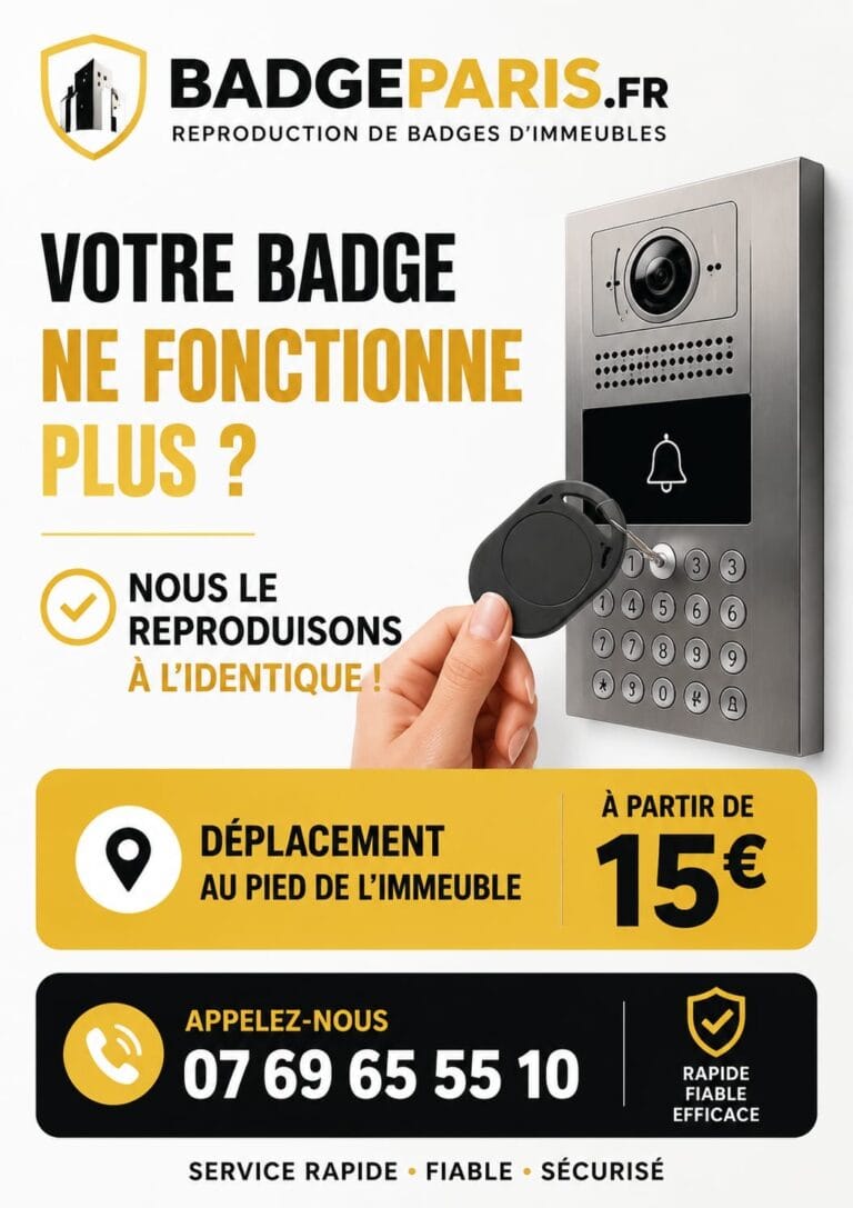 Reproduction et copie de badge d'immeuble Vigik par Badge Paris en Île-de-France