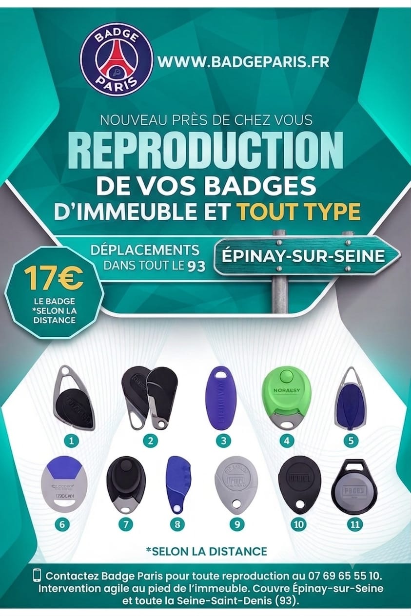 Reproduction badge immeuble Épinay-sur-Seine