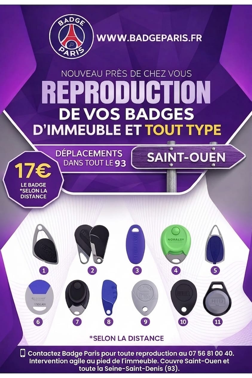 Reproduction badge immeuble Bobigny 93000