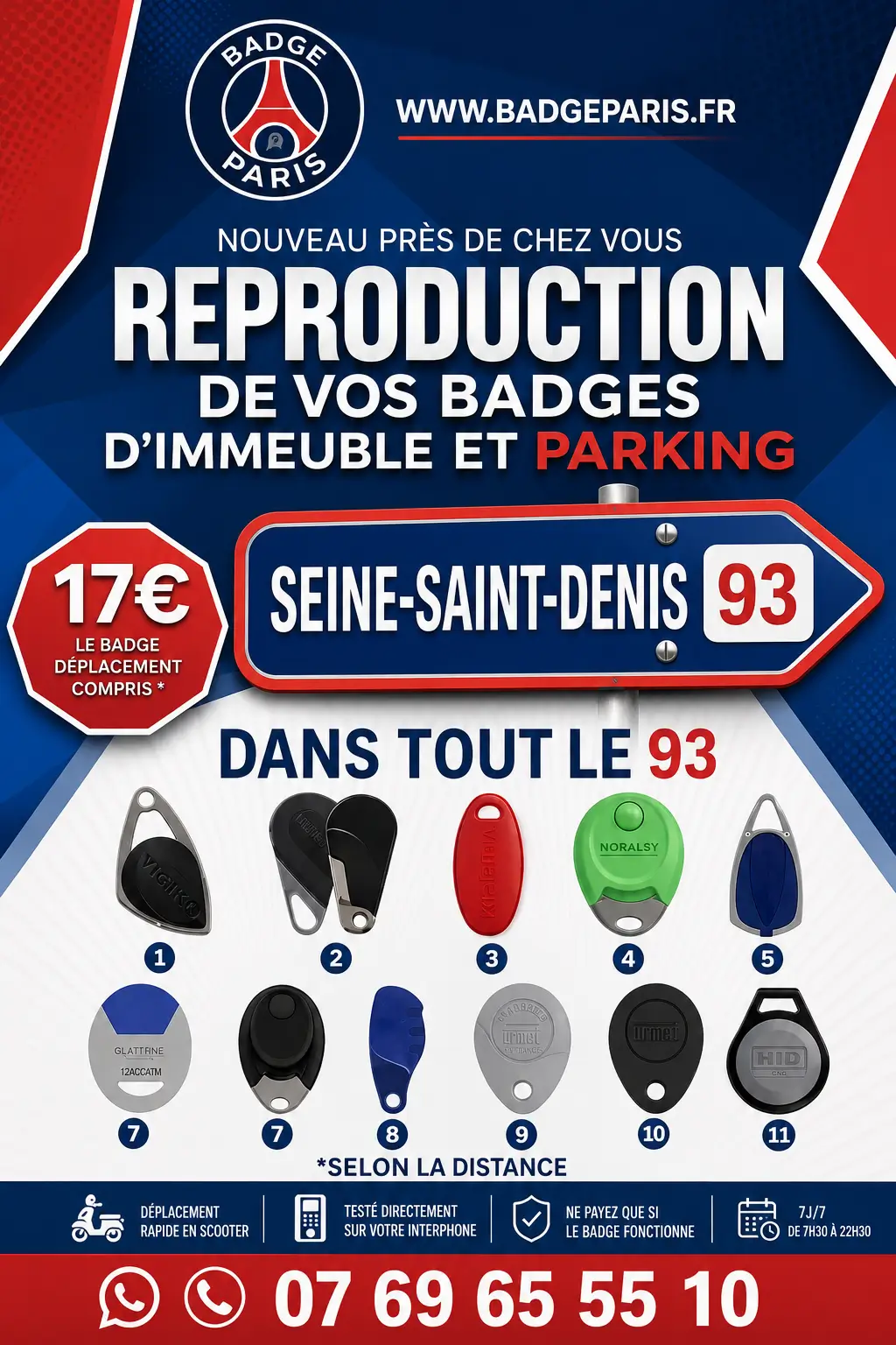 Technicien mobile pour copie de badge d'immeuble en Seine-Saint-Denis